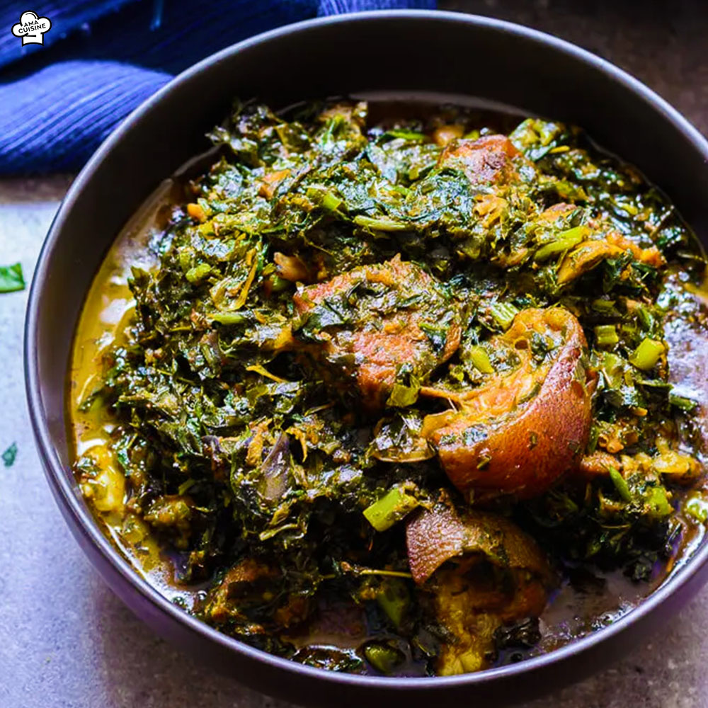 Afang Soup Vegetable Soup Nigerian Foods Ama Cuisine Meals & Drinks