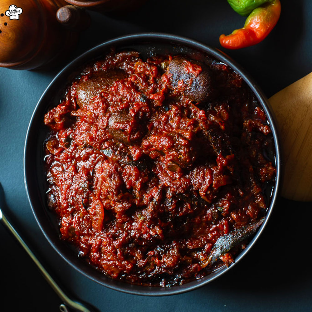 Red Ofada Sauce Ofada Rice Nigerian Foods Ama Cuisine Meals Drinks